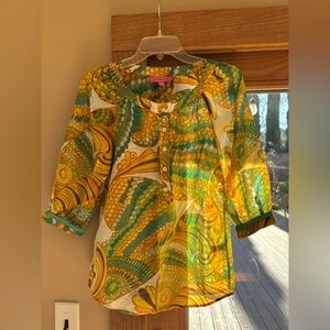 Lilly Pulitzer Vibrant Paisley Blouse